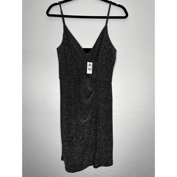Express Mini Dress Black Multicolor Metallic Women's Size Small‎ NEW - Picture 1 of 10